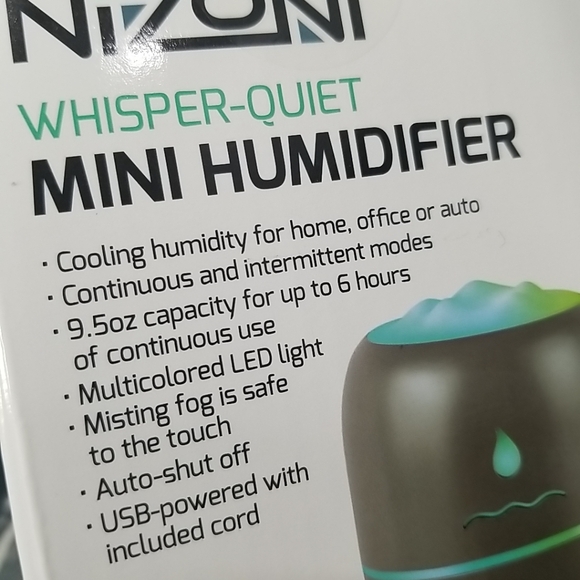 NIZONI Whisper Quiet Mini HUMIDIFIER - 2 Misting Modes - Up to 6 Hours Use - USB - Picture 4 of 11